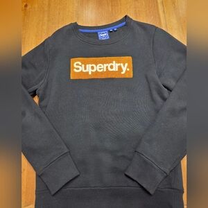 Superdry Black and Orange Crewneck Sweater